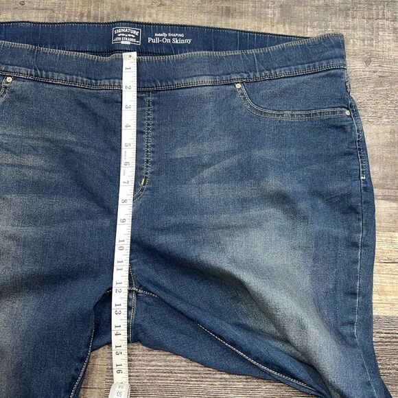 Levi Strauss Signature Gold Women's Pull-On Skinny Stretch Blue Jeans Size 28S - Picture 10 of 12